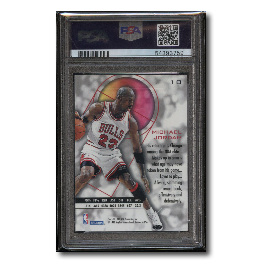 1995 Skybox E-XL Card #10 Michael Jordan Chicago Bulls – PSA 6