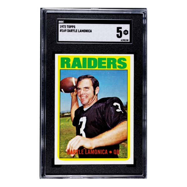 1972 Topps Daryle Lamonica #169 SGC 5 Graded Slab Oakland Raiders Football HOF