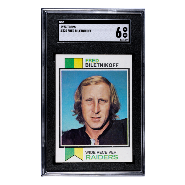 1973 Topps Fred Biletnikoff #320 SGC 6 Graded Slab Oakland Raiders Football HOF