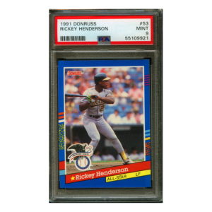 1991 Donruss #53 Rickey Henderson PSA 9 MINT HOF Oakland Athletics