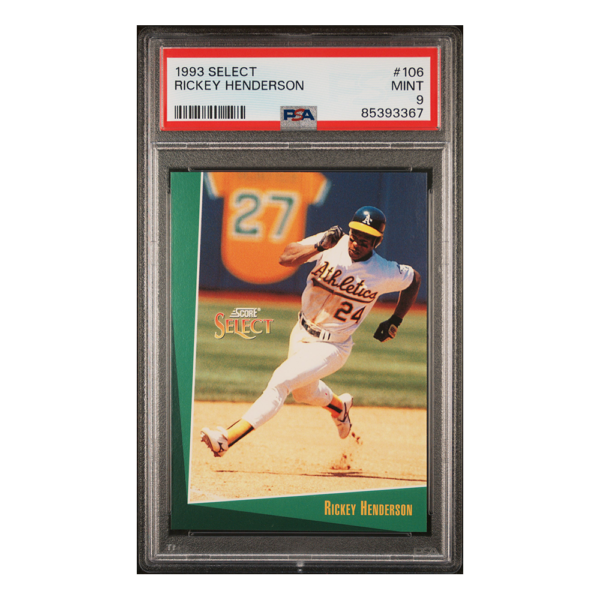 Rickey Henderson 1993 Select #106 PSA 9 MINT HOF Oakland Athletics