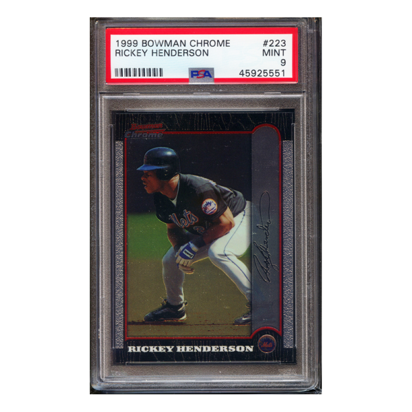 1999 Bowman Chrome #223 Rickey Henderson PSA 9 MINT HOF New York Mets