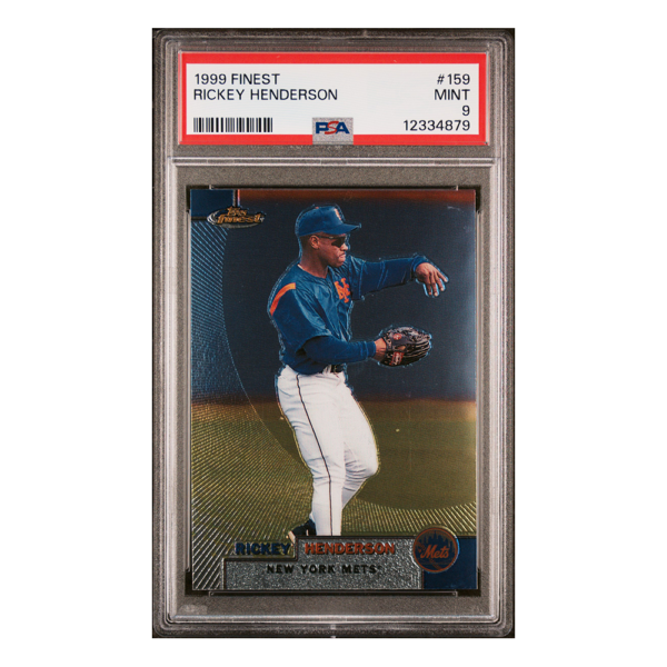 1999 Topps Finest #159 Rickey Henderson PSA 9 MINT HOF Oakland Athletics