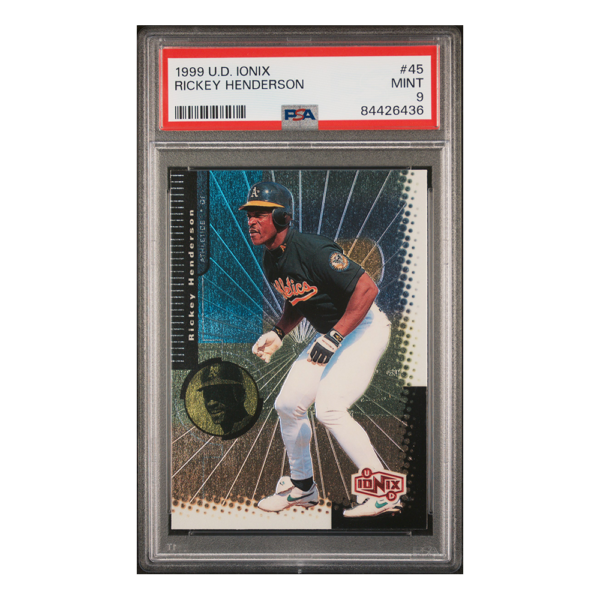 1999 Upper Deck Ionix #45 Rickey Henderson PSA 9 MINT Oakland Athletics