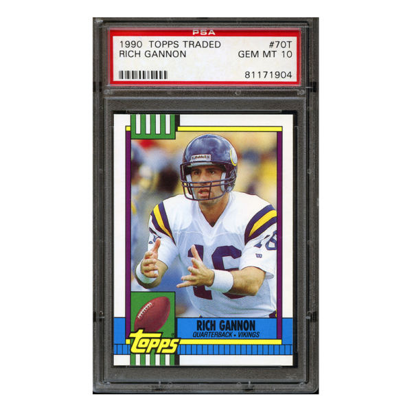 Rich Gannon 1990 Topps Traded #70T PSA 10 GEM MINT RC Rookie Card Oakland Raiders