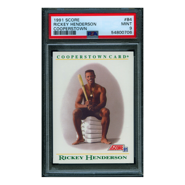 Rickey Henderson 1991 Score Cooperstown #B4 PSA 9 MINT HOF